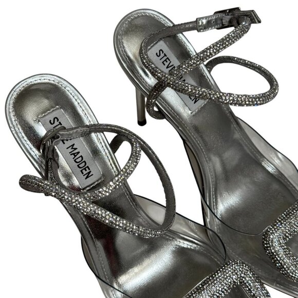 Steve Madden Clear Crystal Vienna Pump Stiletto Size 8.5 New $120 - Picture 5 of 10
